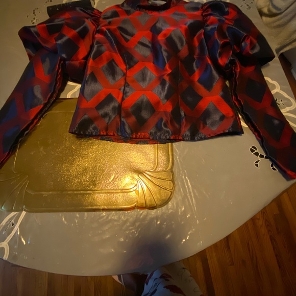 Gracia  Diamond puffy Long sleeves top . - Picture 4 of 5